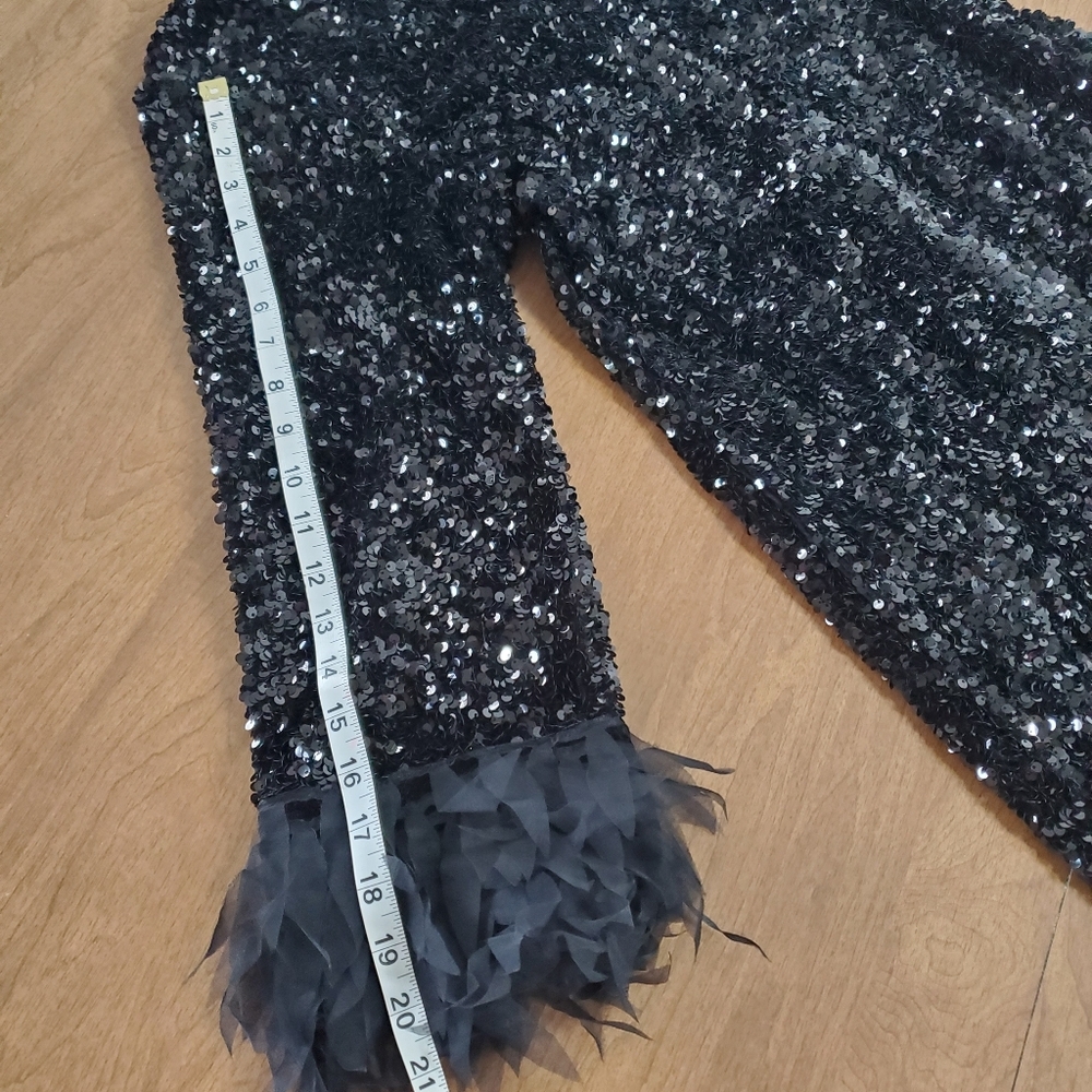 $898 Frances Valentine Regina Sequin Dress Size M Black Designer Wedding Glamour - Picture 7 of 16